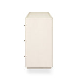 Paula 6-Drawer Dresser in Beige Painted Linen – side view