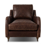 Lynne Chair in Raleigh Cigar leather – front view