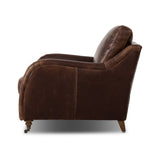 Lynne Chair in Raleigh Cigar leather – side view