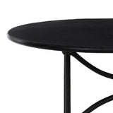 Lenoir Outdoor Dining Table in Distressed Bronze – curved base detail