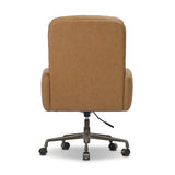 Acton Desk Chair in Maestro Camel top-grain leather – back view
