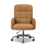 Acton Desk Chair in Maestro Camel top-grain leather – front view