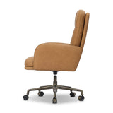Acton Desk Chair in Maestro Camel top-grain leather – side view