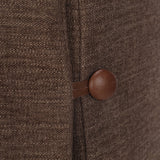 Phoebe Bed in Laughlin Cafe – leather button detail