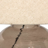 Asa Table Lamp in Smoked Brown Cast Glass – finial detail