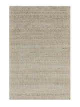 Armadillo Sonata Rug in Wisp, overhead view of the hand-spun afghan wool weave and edge finish