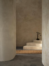 Armadillo Nest Rug in Natural, overhead view of the handwoven jute flatweave weave and edge finish
