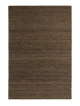 Armadillo Latitude Rug in Caramel, overhead view of the handwoven linen flatweave weave and edge finish