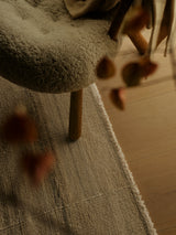 Armadillo Selva Rug in Oat, detail of the afghan wool weave and texture