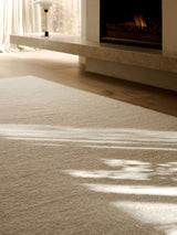 Armadillo Aspen Rug in Sandstorm, detail of the undyed wool weave and texture
