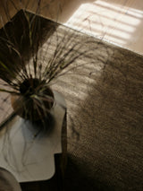 Armadillo Thatch Rug in Gumnut, detail of the wool weave and texture