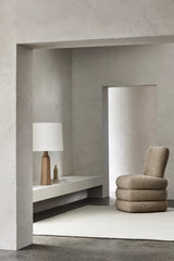 Armadillo Aspen Rug in Natural, handwoven soumak wool rug shown in a room setting