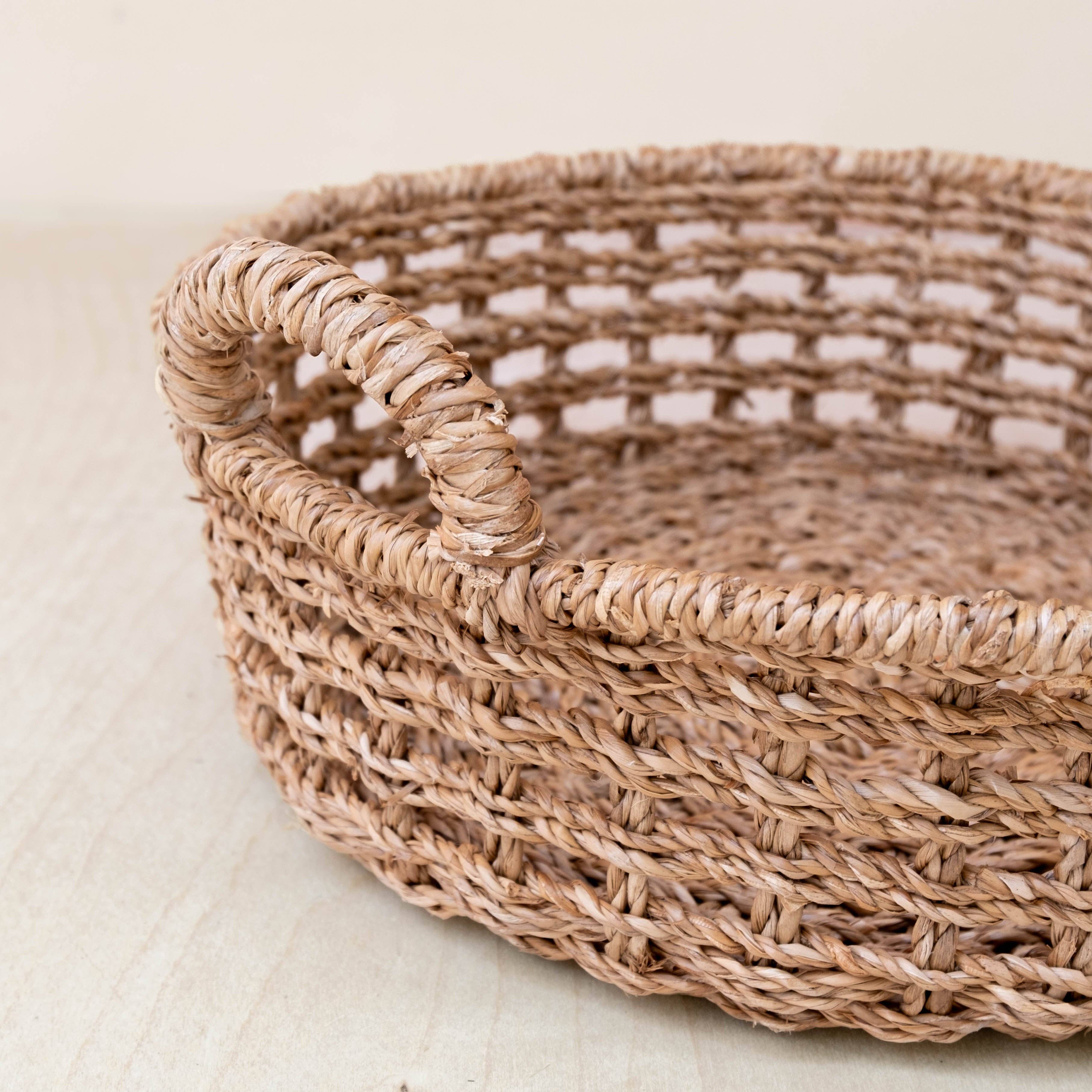 Round Open Weave Basket - Brown