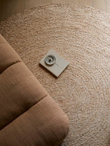Armadillo Onsen Rug in Papyrus, detail of the undyed wool and jute weave and texture