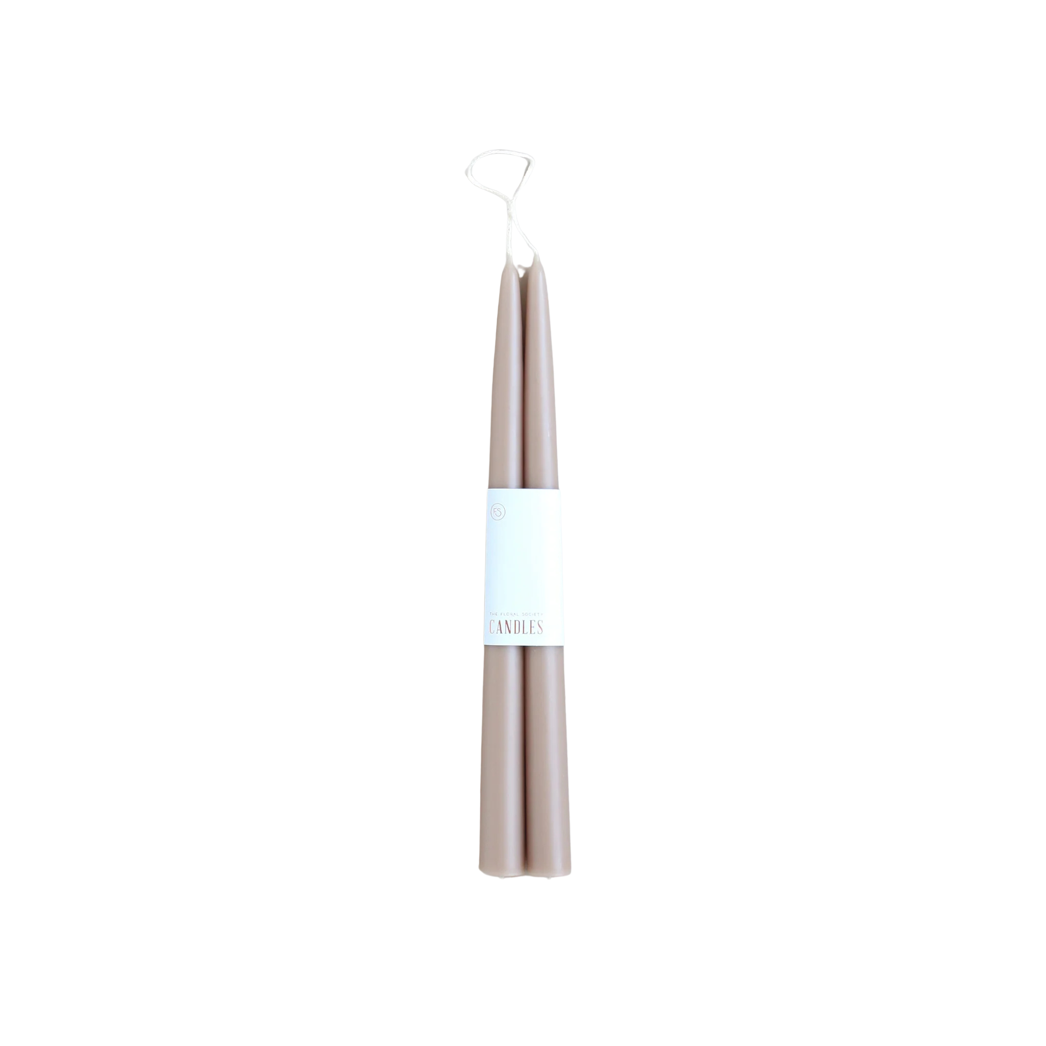 12" Dipped Taper Candles - Greige