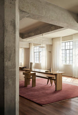 Armadillo Agra Rug in Redwood, hand-knotted wool rug shown in a room setting