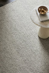 Armadillo Aspen Rug in Fog, detail of the undyed wool weave and texture