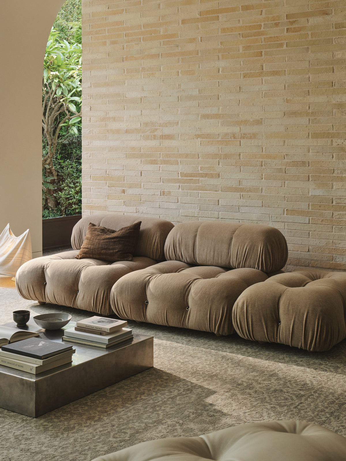 Sonata Rug by Armadillo, hand-spun afghan wool rug, styled in a room at Calimia Home