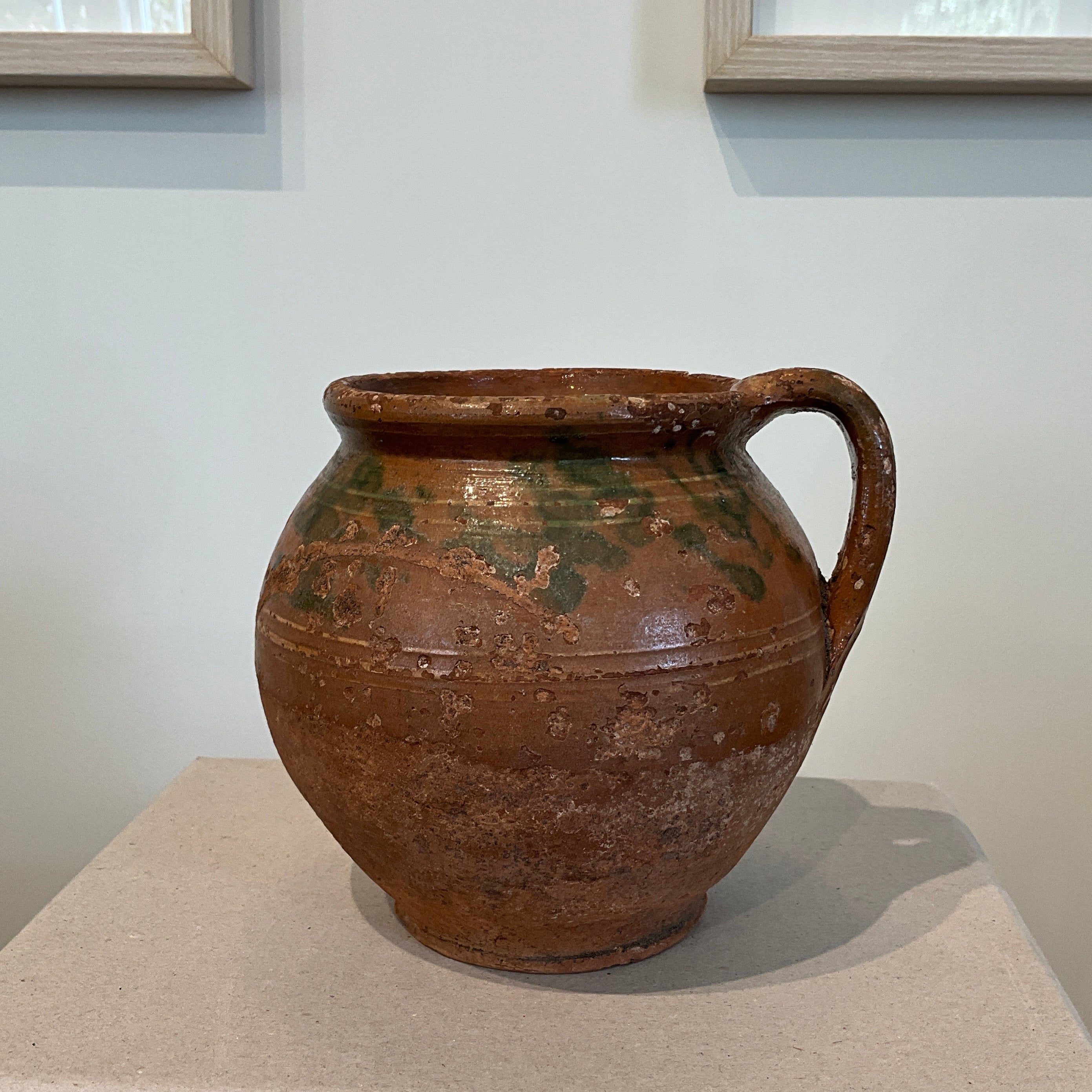 Vintage Ceramic Splatter Vase with Handle