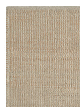 Armadillo Grange Nook Rug in Natural & Sandstone, corner close-up of the wool and jute pile and edge