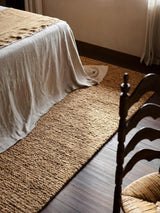 Armadillo Mason Rug in Yolk, detail of the new zealand wool weave and texture