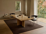 Armadillo Aspen Rug in Peat, detail of the undyed wool weave and texture