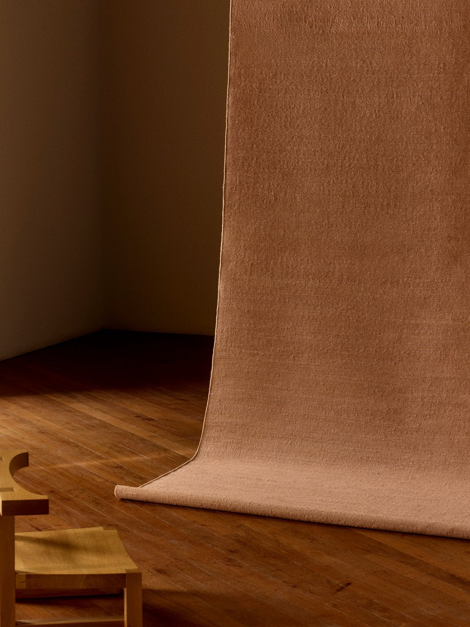 Aerie Rug by Armadillo, handwoven flatweave rug, styled in a room at Calimia Home