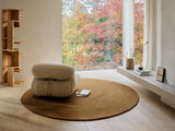 Luna Rug by Armadillo, hand-braided wool rug, styled in a room at Calimia Home