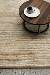 Armadillo Drift Rug in Natural & White, detail of the jute and wool weave and texture