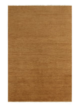 Armadillo Thatch Rug in Maize, overhead view of the hand-knotted wool weave and edge finish