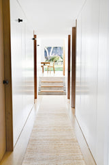 Armadillo Drift Rug in Natural & White, additional view 5 of the handwoven jute and wool rug