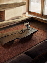 Armadillo Mason Rug in Sangria, detail of the new zealand wool weave and texture