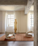 Armadillo Agra Rug in Ginger, hand-knotted wool rug shown in a room setting