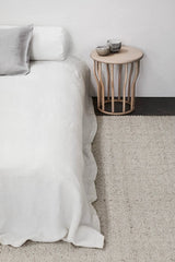 Winnow Rug by Armadillo, handwoven wool flatweave rug, styled in a room at Calimia Home