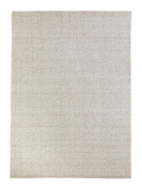 Armadillo Winnow Rug in Alabaster, overhead view of the handwoven wool flatweave weave and edge finish