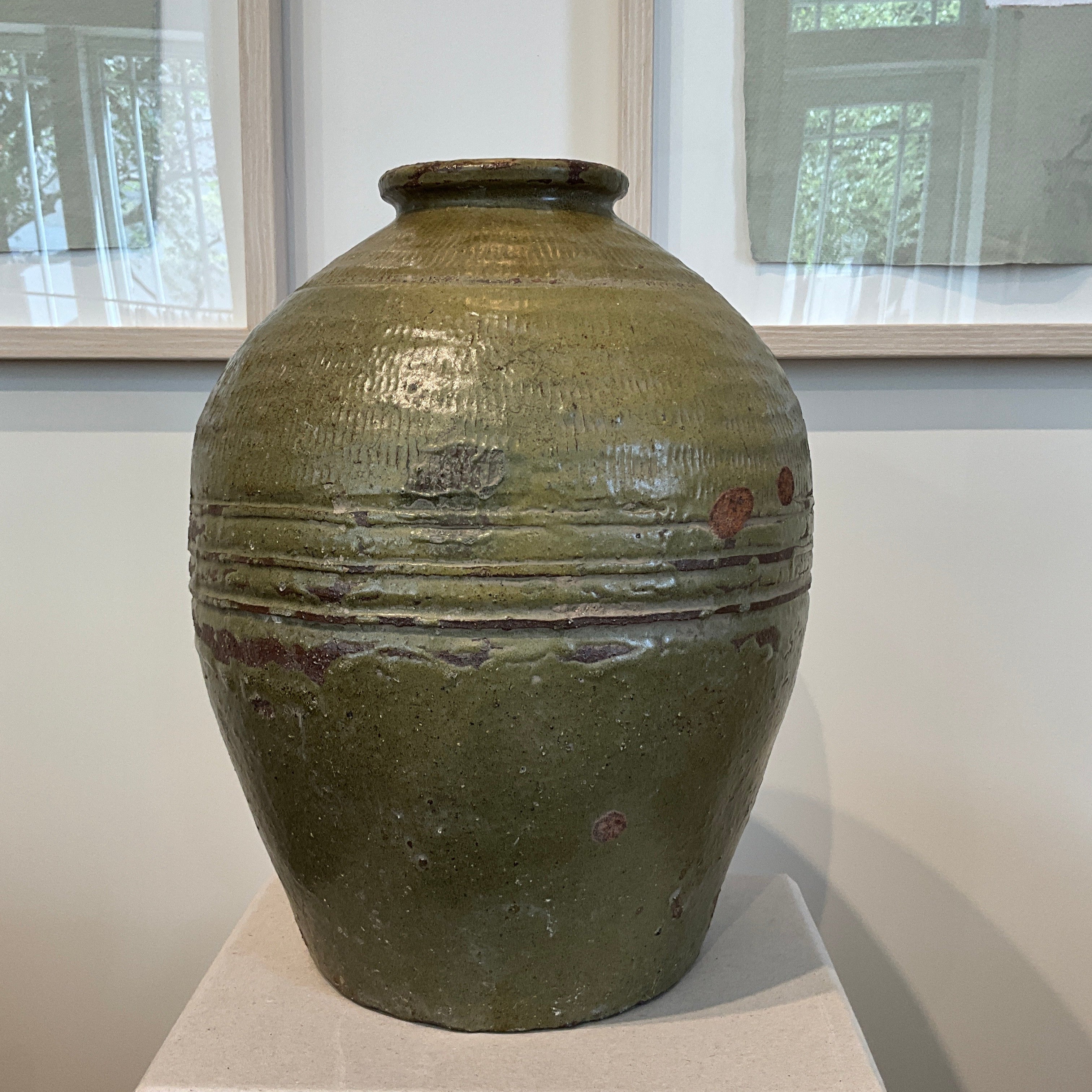 Vintage Green Glazed Pot - Asia, 20th Century