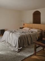 Armadillo Minuet Rug in Skylark, detail of the wool weave and texture