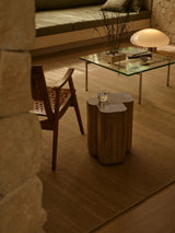 Armadillo Selva Rug in Desert, a second view of the handwoven afghan wool kilim rug in a styled interior