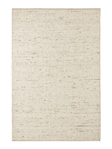 Armadillo Tempest Rug in Tundra, overhead view of the handcrafted undyed new zealand wool weave and edge finish
