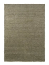 Armadillo Thatch Rug in Marsh, overhead view of the hand-knotted wool weave and edge finish