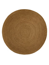 Armadillo Luna Rug in Dijon, overhead view of the hand-braided wool weave and edge finish