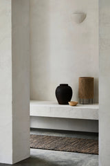 Armadillo Drift Rug in Natural & Black, detail of the jute and wool weave and texture