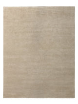 Armadillo Corsica Rug in Paperbark, overhead view of the handwoven wool and linen weave and edge finish