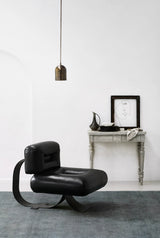 Armadillo Agra Rug in Marlin, hand-knotted wool rug shown in a room setting