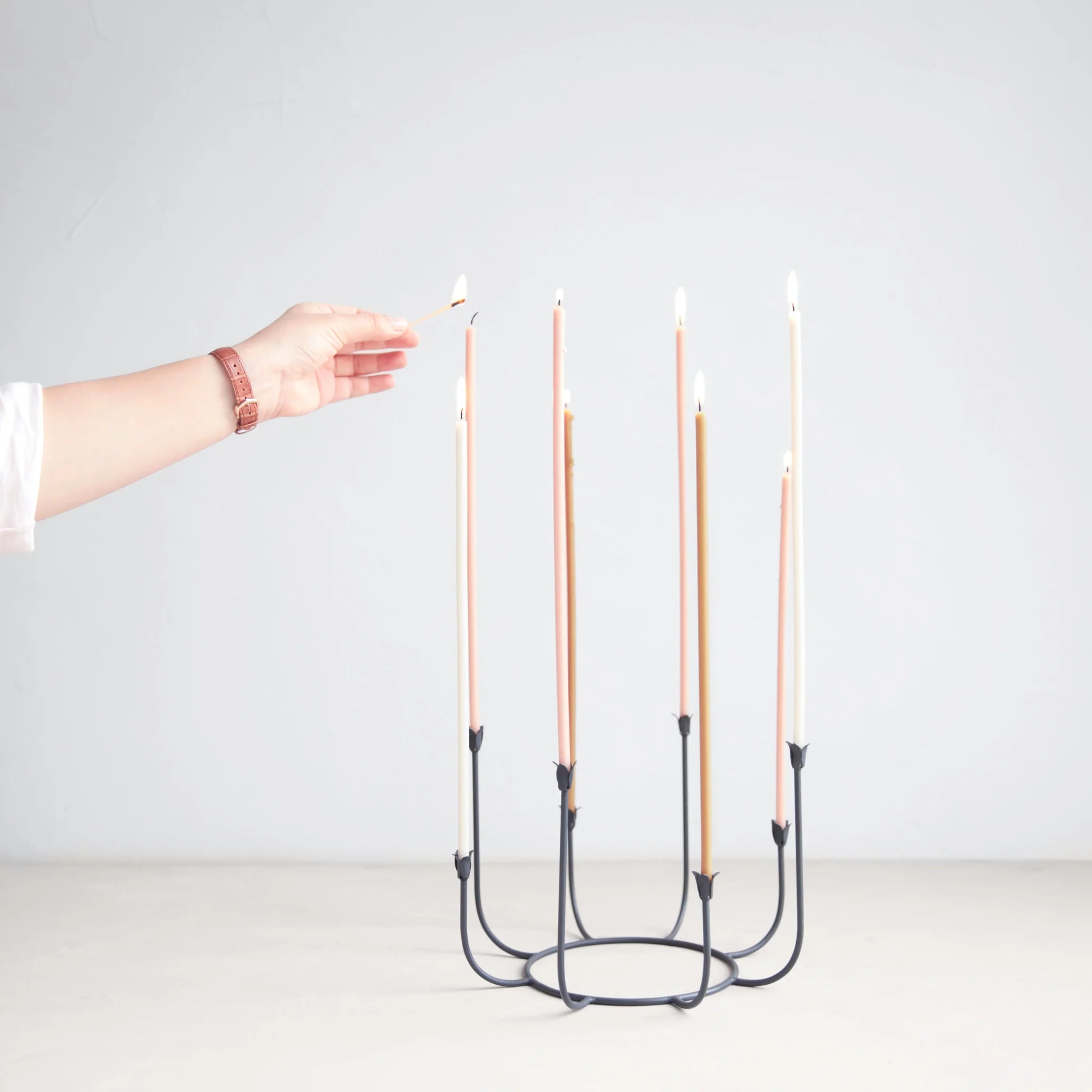 Beacon Long Stem Candelabra - Smoke
