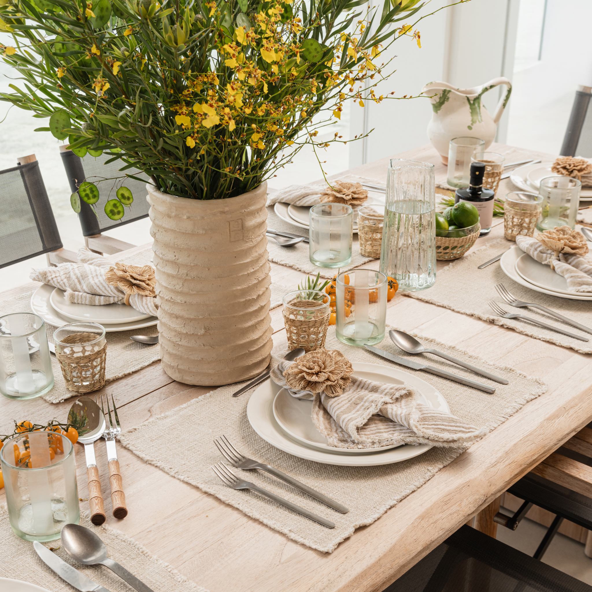 Handmade Cement Vase  - Ivory