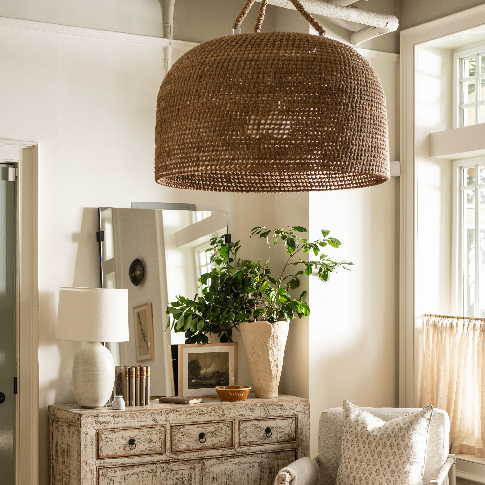 Green Oaks Oversized Pendant Natural