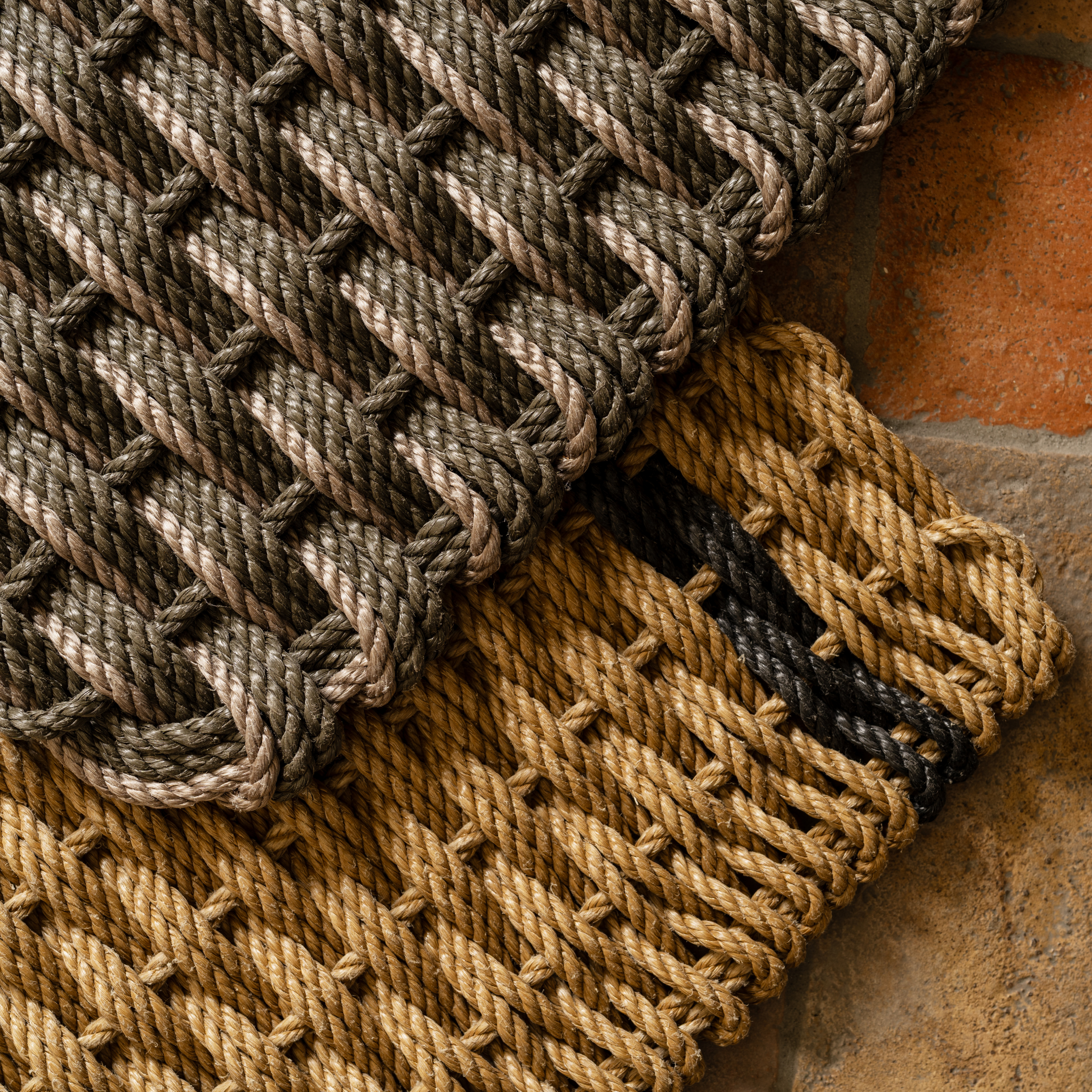 Woven Doormat - Mushroom & Sand