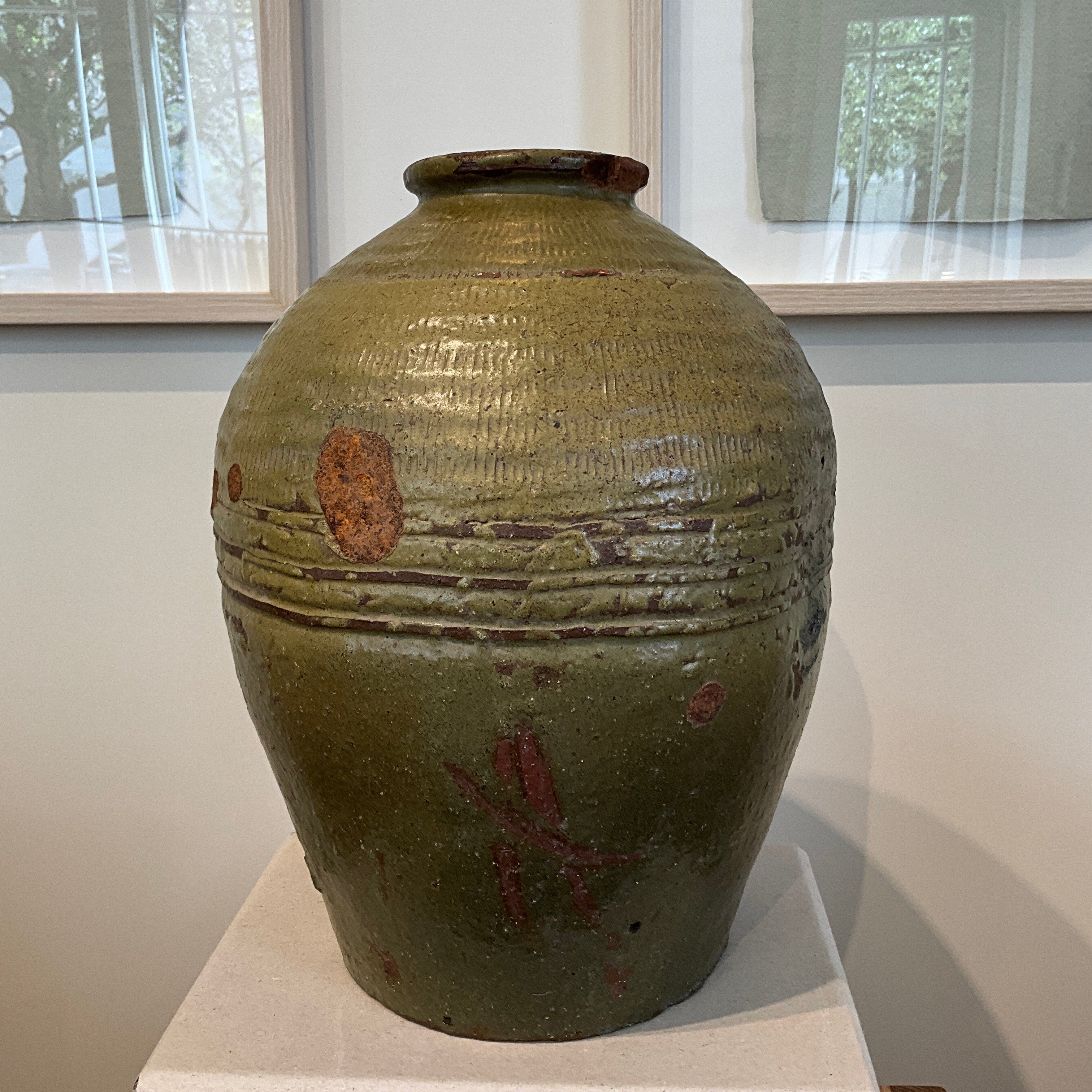 Vintage Green Glazed Pot - Asia, 20th Century