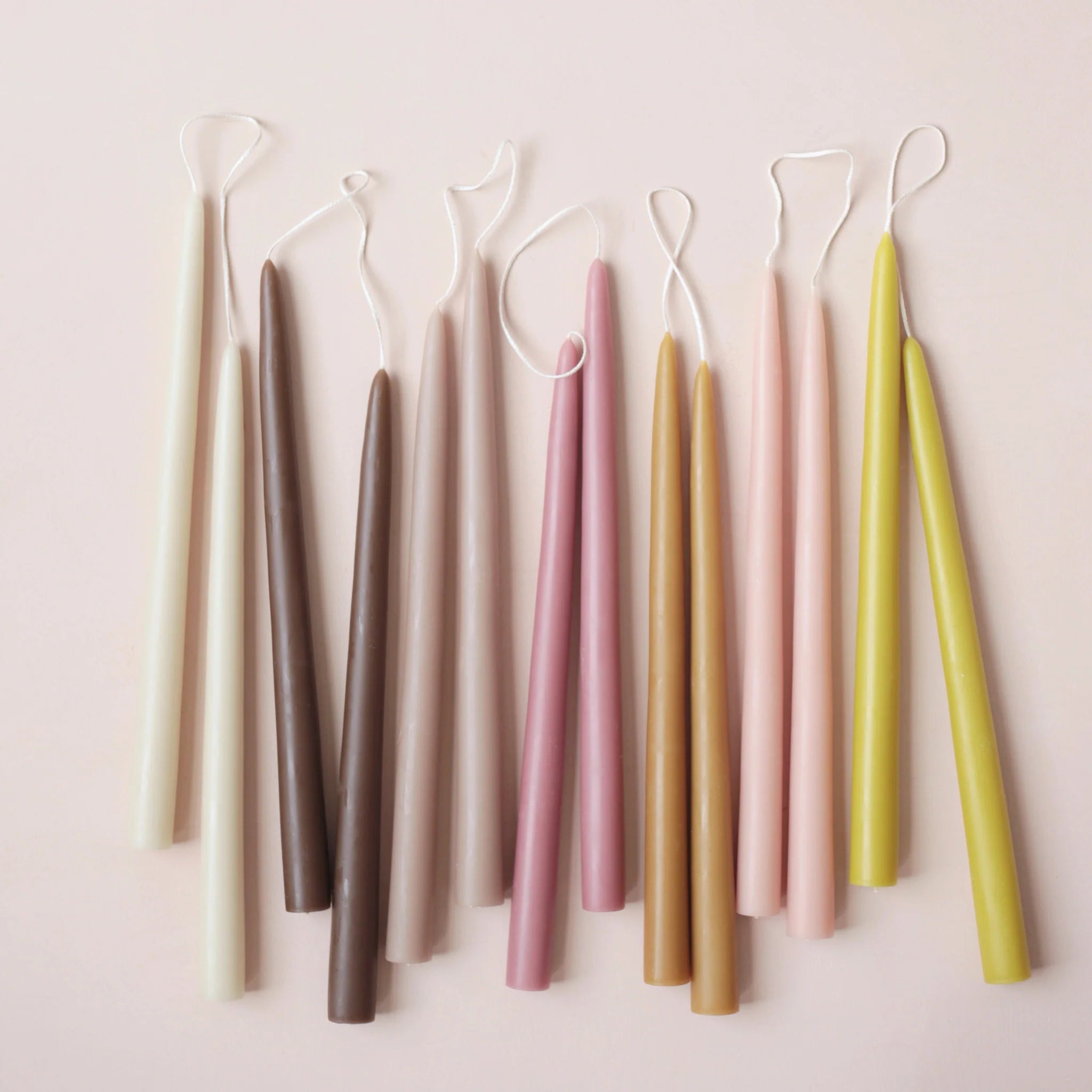 12" Dipped Taper Candles - Greige